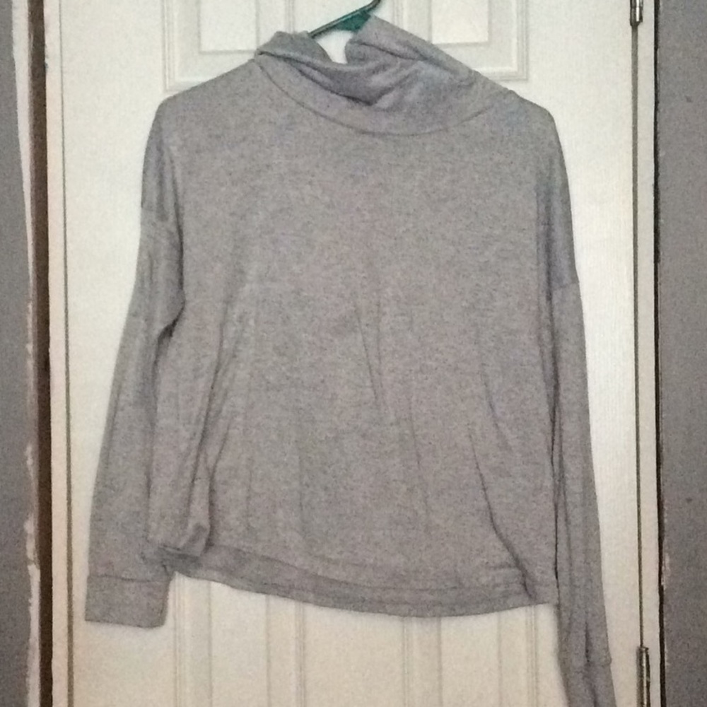 Gray turtleneck sweatshirt